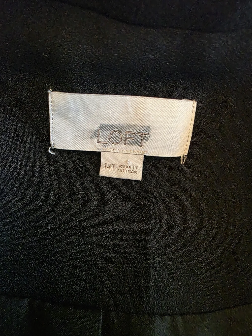 LOFT Black Open-Front Collarless Blazer - Picture 6 of 9